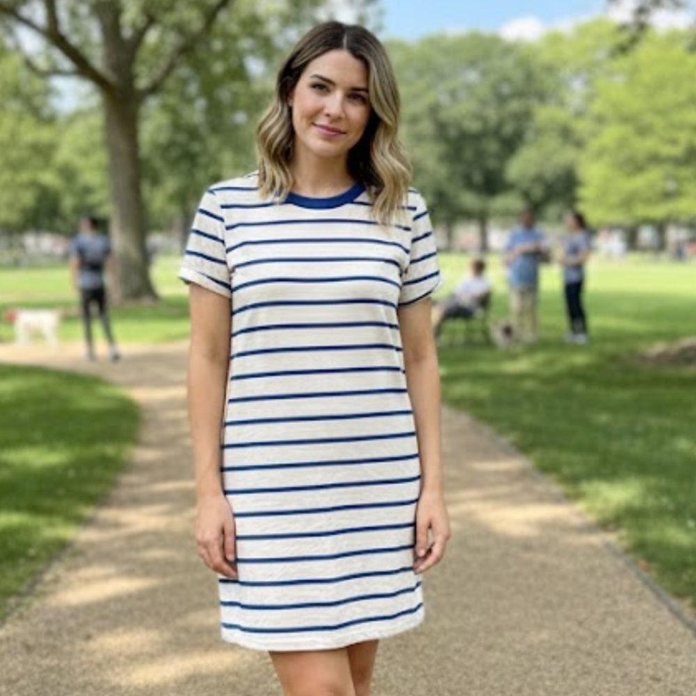 Stateside Blue and White Casual Dress